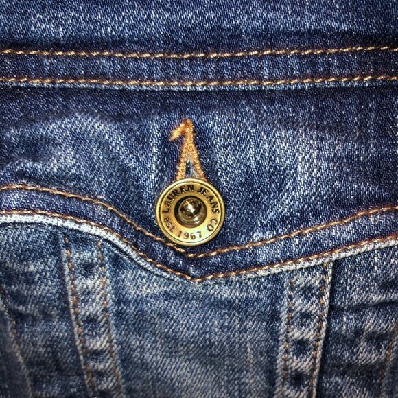 Lauren Jeans Medium Denim Jacket Hand Painted Sagittarius Eclectic Art To Wear - Picture 7 of 10